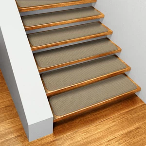 Set of 12 SKID-RESISTANT Carpet Stair Treads 9"x36" CAMEL TAN runner rugs - Picture 1 of 3