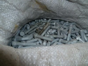 100x Hot Dip Galvanised Bolts, M8 x 1.25 Hexagon Hex Head 45MM Length - Picture 1 of 2