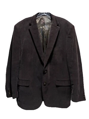Blazer de pana marrón para hombre almohadillas para el hombro 2 botones forrado de satén talla Lg Foto 1 de 4