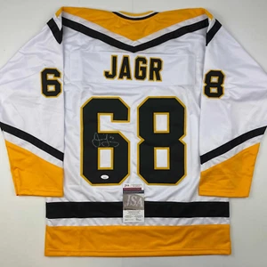 Autographed/Signed Jaromir Jagr Pittsburgh White Hockey Jersey JSA COA - Picture 1 of 4