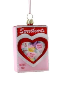 Box Of Sweethearts Candy Ornament Glass Cody Foster - Picture 1 of 5