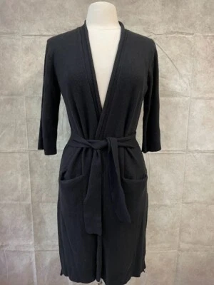 Bata negra para mujer Halston Heritage con cinturón talla S pequeña Foto 1 de 4