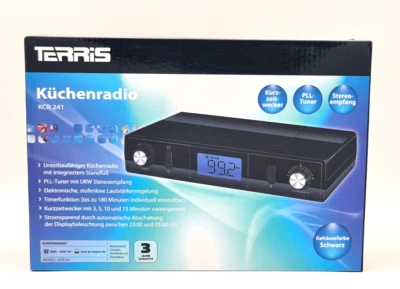 Küchenradio Unterbauradio Standgerät Timer Stromsparend UKW Radio Schwarz - Bild 1 von 2