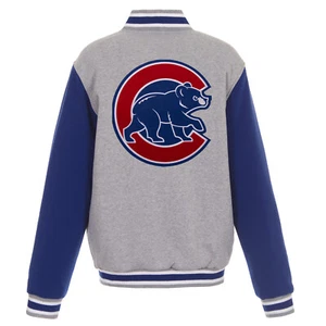 MLB Chicago Cubs Reversible Full Snap Fleece Jacket JH Design Embroidered Logos - Bild 1 von 6