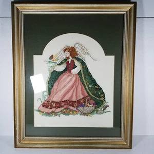 Vintage Woodland Christmas Angel Counted Cross Stitch Completed Marbec 1991 - Picture 1 of 12