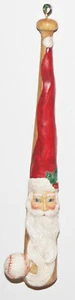 CHRISTMAS ORNAMENT BASEBALL SANTA CLAUS LONG BAT BALL LONG BEARD CAP HANGING - Picture 1 of 1