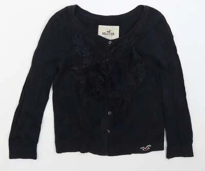 Hollister Womens Blue Boat Neck Cotton Blend Cardigan Size XS - Image 1 of 4