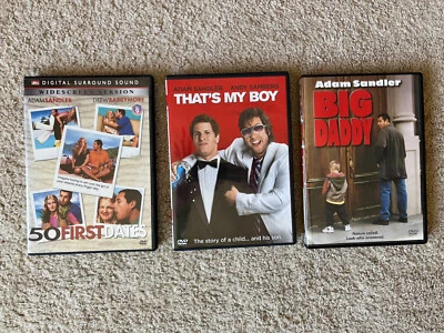 3 DVD lot Big Daddy 50 First Dates & That's My Boy Adam Sandler Andy Samberg NM - Image 1 of 2