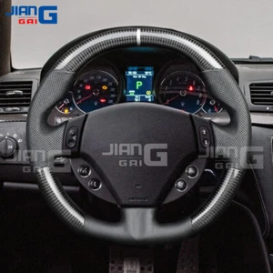 Real Carbon Fiber Perforated Steering Wheel Fit Maserati Granturismo MC Stradale - Picture 1 of 8