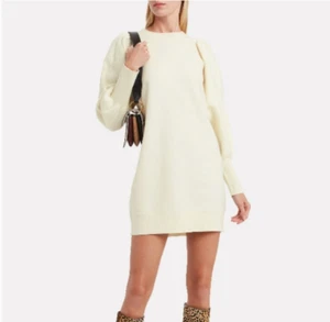Ulla Johnson 100% Merino Wool Viviana Puff Sleeve Dress - Size Small - Picture 1 of 10