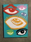 Original Painting On Canvas Eyes Are Watching Painting 12 X 9 Acrylic