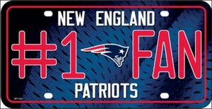 New England Patriots #1 Fan Metal Embossed License Plate - Picture 1 of 1