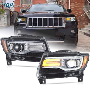 VLAND Chrome LED Projector Headlights For 11-13 Jeep Grand Cherokee W/Sequential - Foto 1 di 16