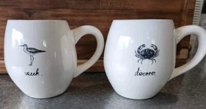 Rae Dunn Artisan Collection Seek Seagull and Discover Crab Mugs - Picture 1 of 5