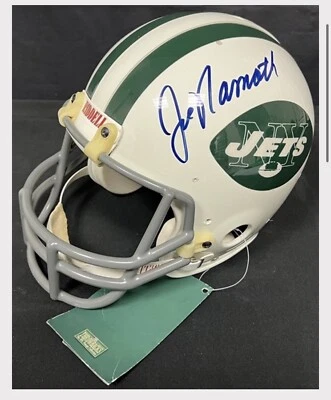 Joe Namath New York Jets AUTOGRAPHED Signed NFL FOOTBALL Full-size HELMET JSA - Image 1 of 3