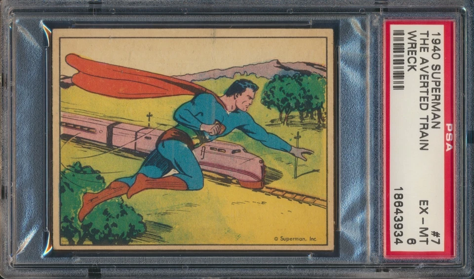 1940 SUPERMAN #7 THE AVERTED TRAIN WRECK PSA 6 EX-MT - Image 1 of 2