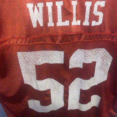 VTG 90s San Francisco 49ers Patrick Willis #52 M Jersey Red Reebok NFL On Field - Image 1 of 4