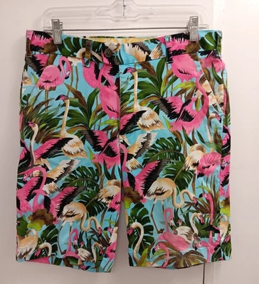 Loud Mouth Mens Golf Shorts Size 32" x 10.5" Bright Multicolor Flamingo  - Image 1 of 4