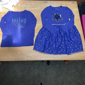 Hanukah Size 10-12 Dress And Long Sleeved T Shirt Target Brand - Picture 1 of 5