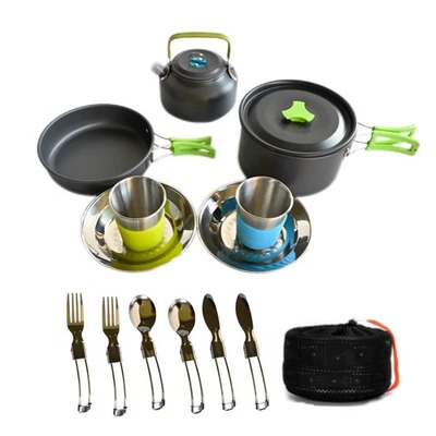 Non-Stick Camping Backpacking Cookware Set - for Picnic & Outdoor Cooking - Image 1 of 4