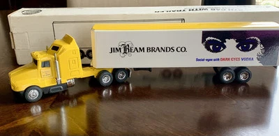 ERTL KENWORTH 1993 cabina para dormir y remolque Jim Beam ojos oscuros remolque de vodka abierto Foto 1 de 4