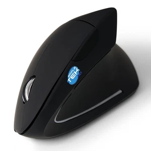 Universal Wireless Black Vertical Mouse Without Wires WiFi Windows Max Linux PC - Picture 1 of 6