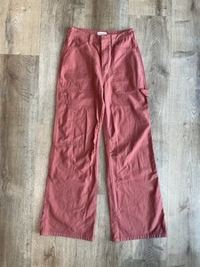 Pilcro Utility Wide Leg Carpenter Pants Coral Pink Size 24 Women’s Anthropologie - Picture 1 of 8