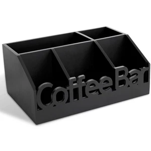 Coffee Bar Organizer for Countertop – Wooden Coffee and Tea Station Caddy wit... - Bild 1 von 8