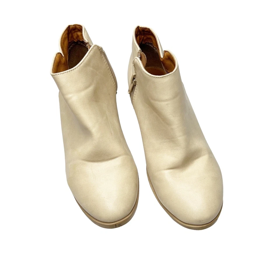 Botas J. Adams couro marrom tornozelo outono salto bloco tamanho 6.5 - Imagem 1 de 4