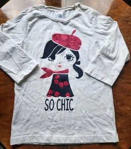 Gymboree top posh and playful girl designer long sleeve tee size 7 So Chic White - Picture 1 of 4