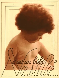Alte Reklame Es ist ein Nestlé Baby 1928 aus Zeitschrift beidseitig - Bild 1 von 2