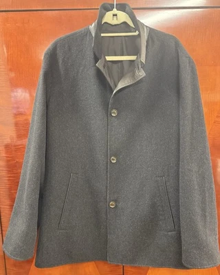 Ermenegildo Zegna Reversible Wool Cashmere & Poly Rain Jacket Italy XL 44 54 Eur - Imagem 1 de 4