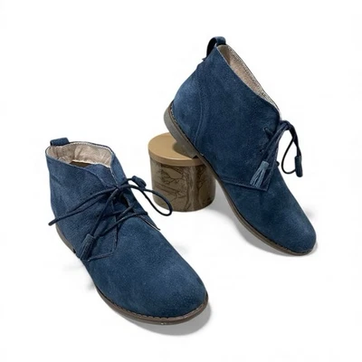 SPRING STEP Suede Leather Ankle Booties Women's Size EU 39/US 8.5 'Morgana' Navy - Image 1 of 4