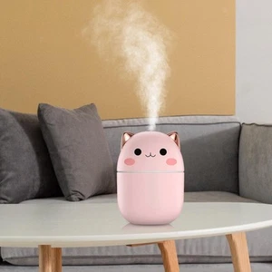 Cartoon Small Air Humidifier Low Noise 250ml Water Tank Mist Maker for Bedroom - Picture 1 of 15