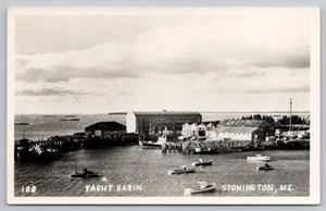 1952 RPPC Stonington Yacht Basin Boatyard Maine (Moose Is.) Unposted ME Postcard - Picture 1 of 2
