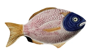 Majolica VTG Pottery Fish Serving Platter Portugal 16" - Picture 1 of 10