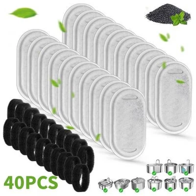 Filtros de esponjas para fuente de agua para gatos 40 piezas aptos para repuesto 67/108/135 oz Foto 1 de 4