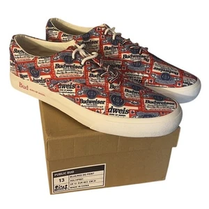 Alife Budweiser Mens Size 13 Public Bud King of Beer Canvas Sneakers - NEW w/Box - Picture 1 of 13