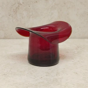 Glas Zylinder Hut Zahnstocher Halter rot 2,5" hoch glatt mundgeblasen - Bild 1 von 12
