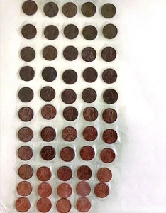 1971-2024 Lincoln US Cent Starter Collection Coins 53 Pennies Circulated No-Mint - Picture 1 of 3