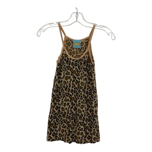 C & C California Womens Sleeveless Tank Top Sz M Brown Black Animal Print Cotton - Picture 1 of 7