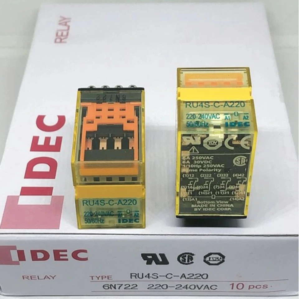 10PC NEW IDEC RU4S-C-A220 220-240VAC Intermediate Relay Free shipping - Image 1 of 1