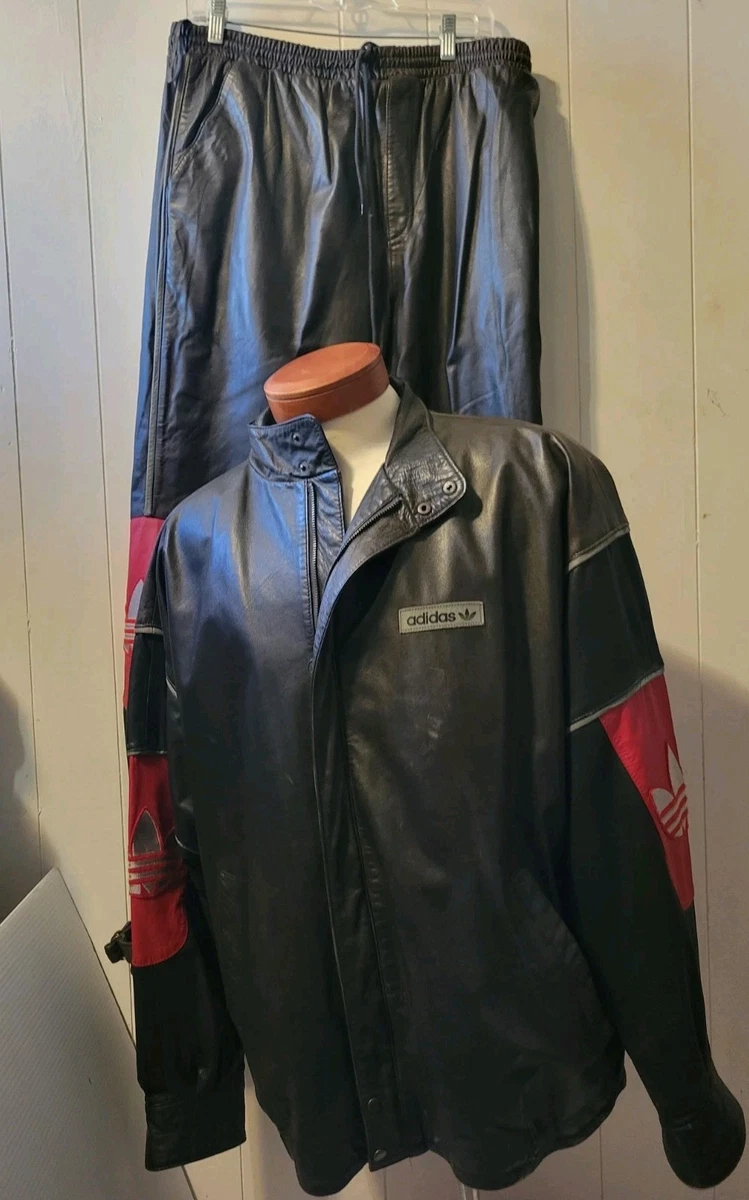 1980's Vintage Leather RUN DMC collection Adidas Track Suit