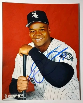 弗兰克·托马斯亲笔签名照片芝加哥白袜队签名 8 x 10 照片带真品证明 — 第 1/4 张图片