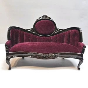 Sonia Messer Columbian Dollhouse Furniture Victorian Velvet Couch 6x4 Inch Nice - Picture 1 of 20