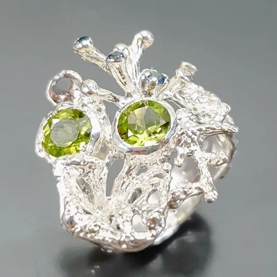 Jewelry  Natural Peridot Ring 925 Sterling Silver Size 7 /R416671 - Image 1 of 4