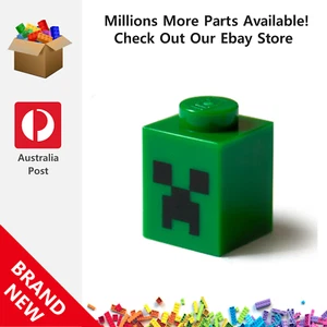 Genuine LEGO™ Green 1 x 1 with Pixelated Black Eyes Bricks 3005 6022625 New - Picture 1 of 2
