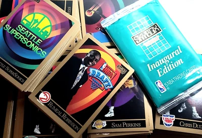 690 SKYBOX NBA Series II Inaugural Edition Card Lot w. 1 Open Pack (1990) VG/NM+ - Image 1 of 4