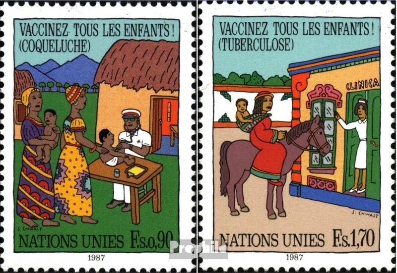 Naciones Unidas - Ginebra 160-161 sobres primer día 1987 Vacunación - Imagen 1 de 1