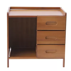 Bamboo Nightstand Bedside Stand Cabinet Bedside End Table for Bedrooom 3 Drawer - Picture 1 of 12